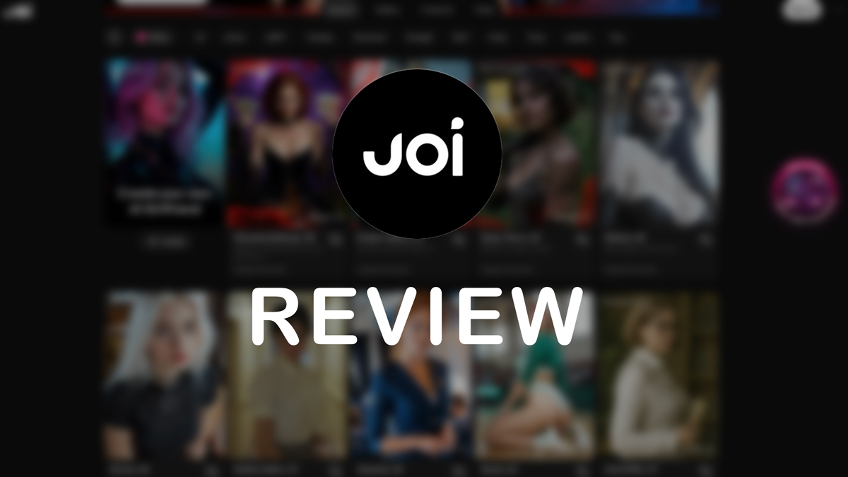 Joi AI homepage blurred screenshot - review title